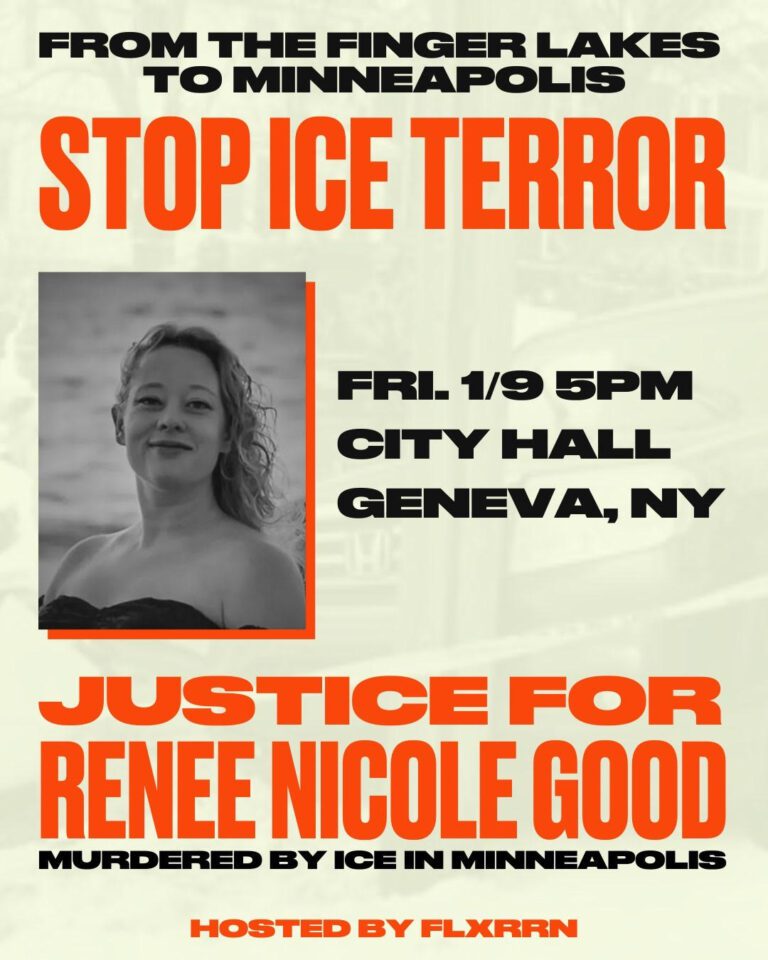 Justice for Renee Nicole Good protest event poster.