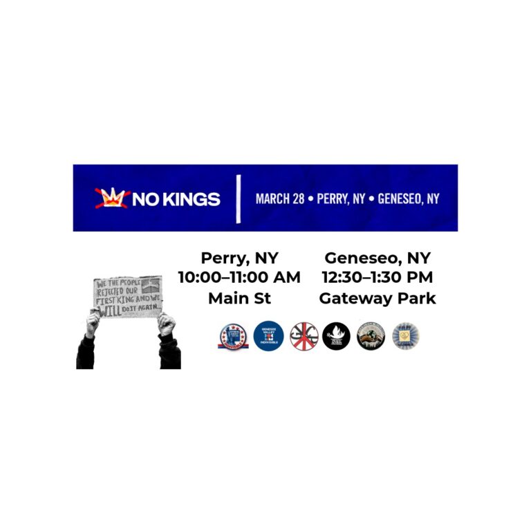 No Kings 3 — Now Rally Locations in Both Perry AND Geneseo!