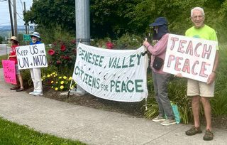 Peace Rally Draws a Strong Turnout in Geneseo – Plus a Cameo in Warsaw