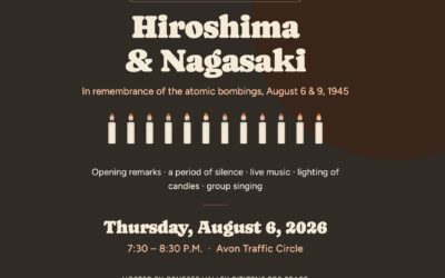 Hiroshima/Nagasaki Vigil on Thursday, August 6, 2026
